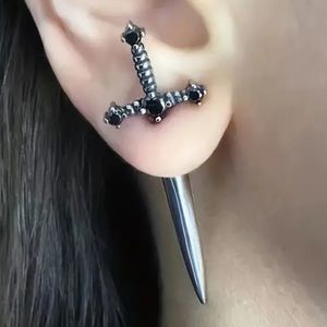 Gothic Sword Earrings – Stainless Steel Pierced Punk Grunge Bikercore